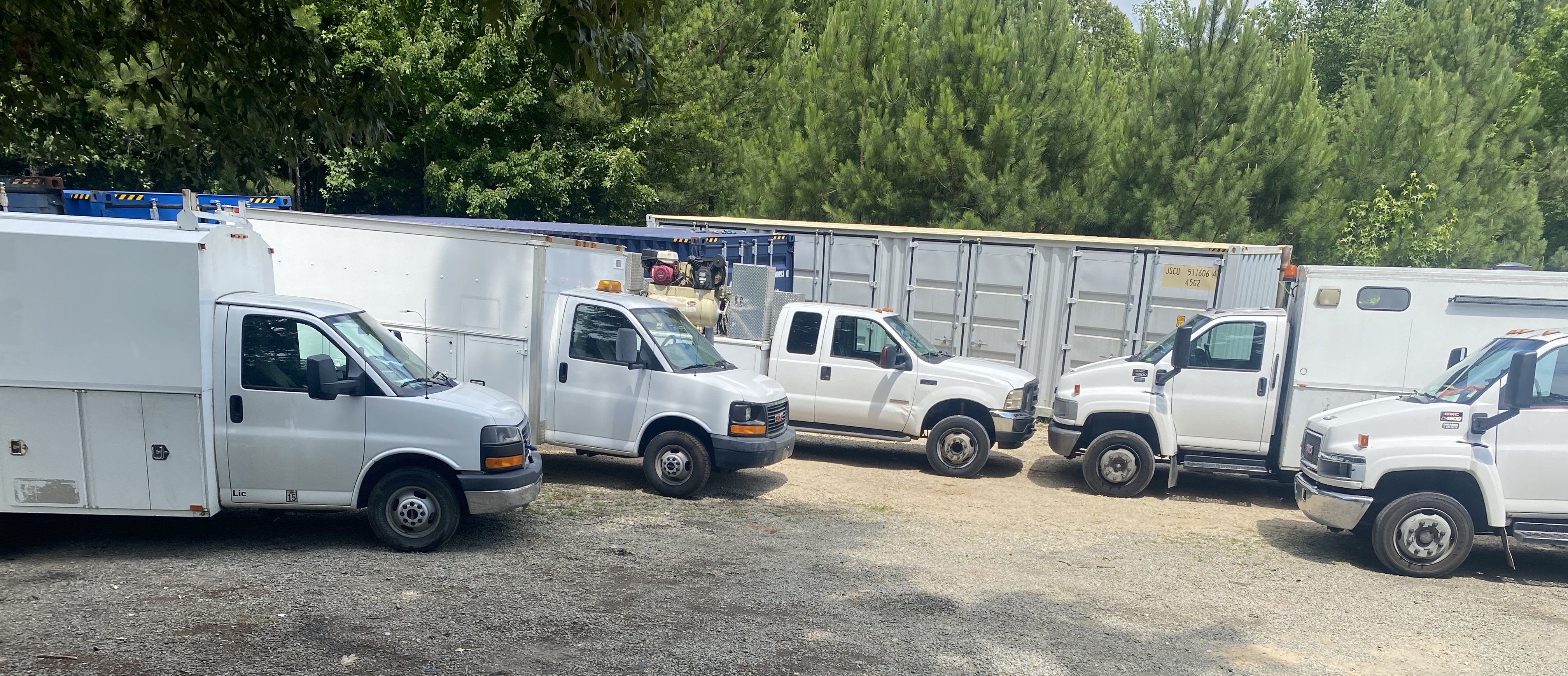 Service Vehicles in a line